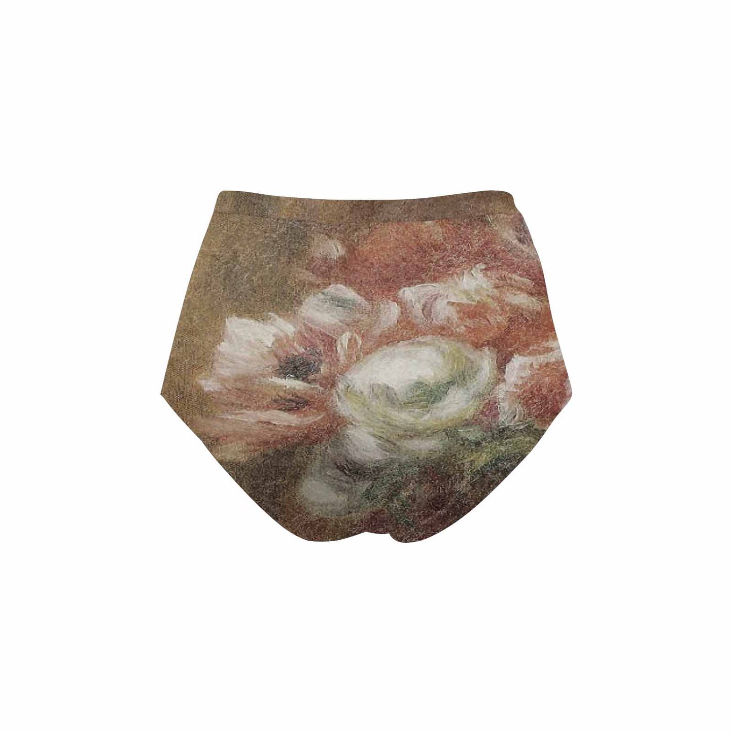 Vintage floral High waist bikini bottom, Design 15
