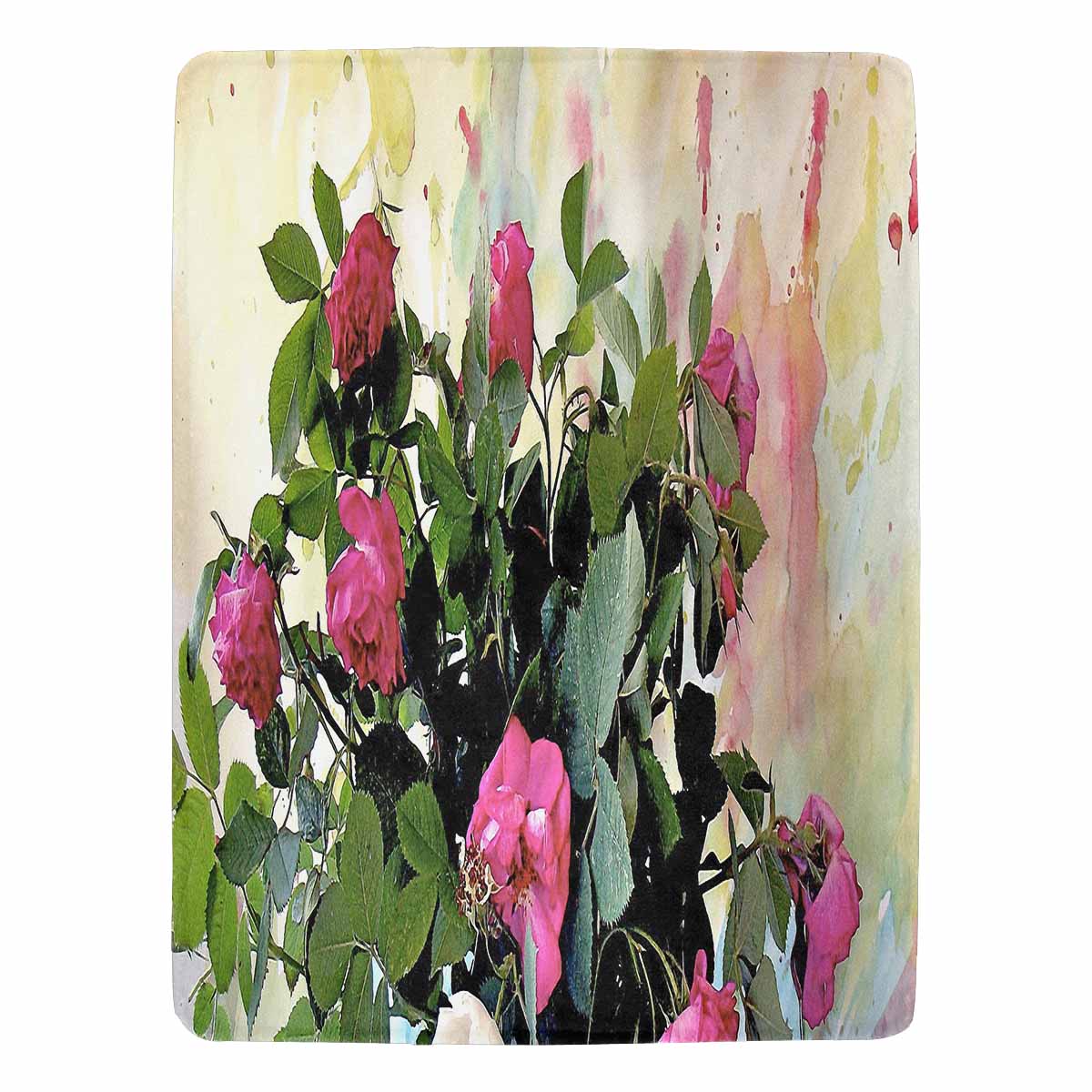 Vintage Floral BLANKET, LARGE 60 in x 80 in, Design 22 C50