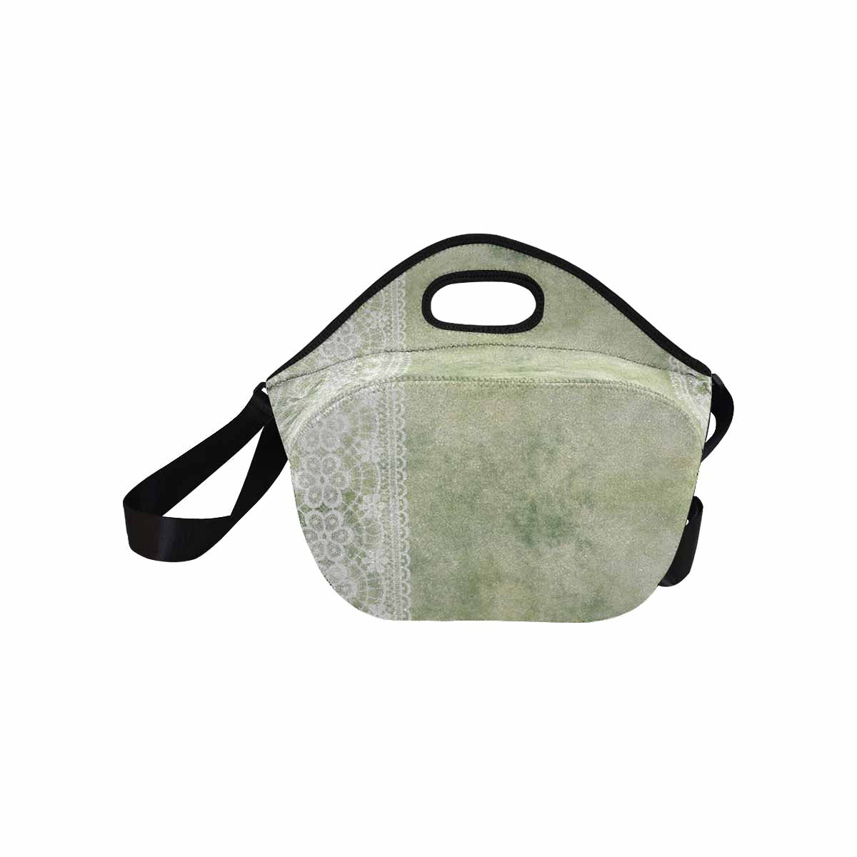 Victorian lace print insulated lunch bag, design 42
