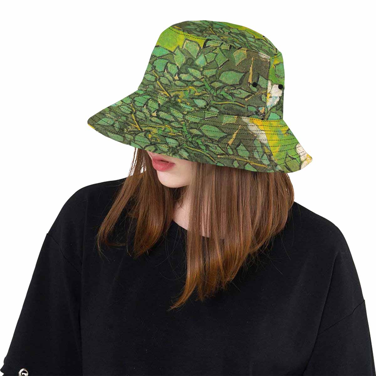 Vintage floral unisex bucket boonie Hat, outdoors hat, Design 01
