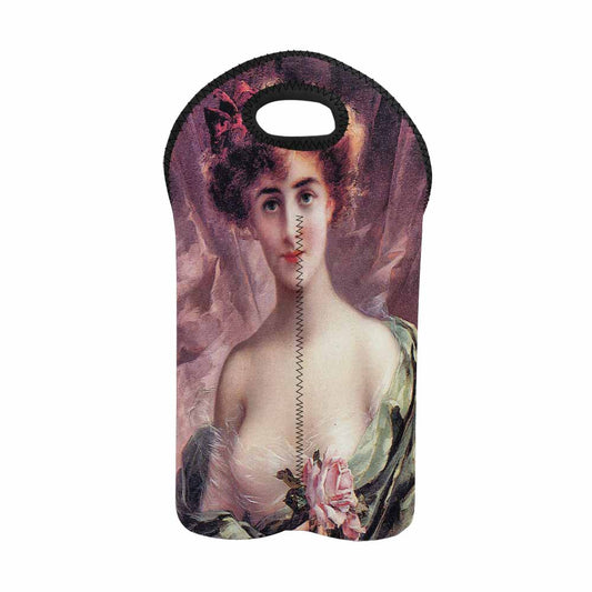 Victorian lady design 2 Bottle wine bag, The Pink Rose