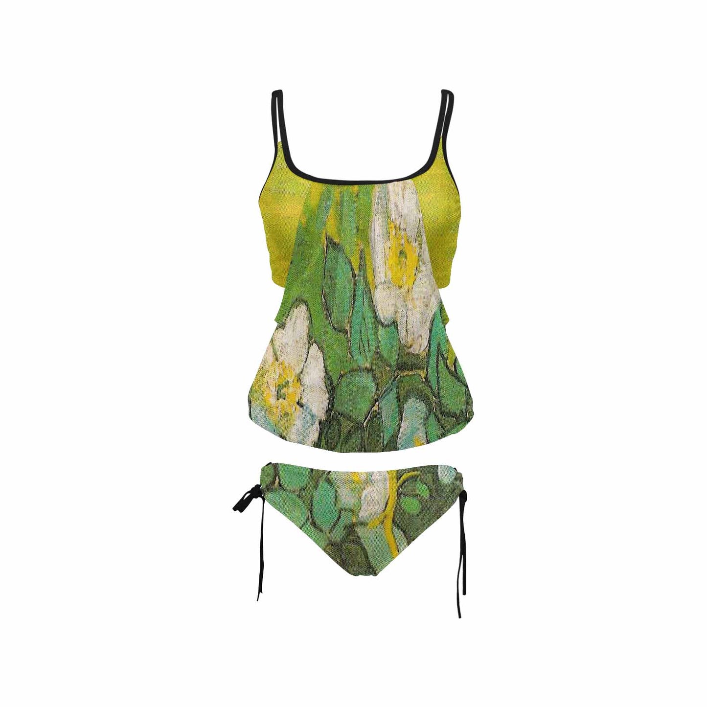 Vintage floral,cover belly tankini beach wear, swim wear, Design 01