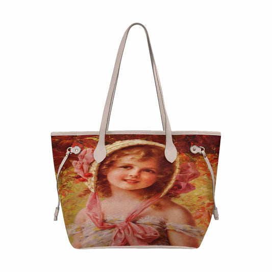 Victorian Girl Design Handbag, Model 1695361, The Cherry Bonnet, BEIGE/TAN TRIM