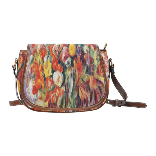 Vintage floral handbag, Design 19 Model 1695341 Saddle Bag/Large (Model 1649)