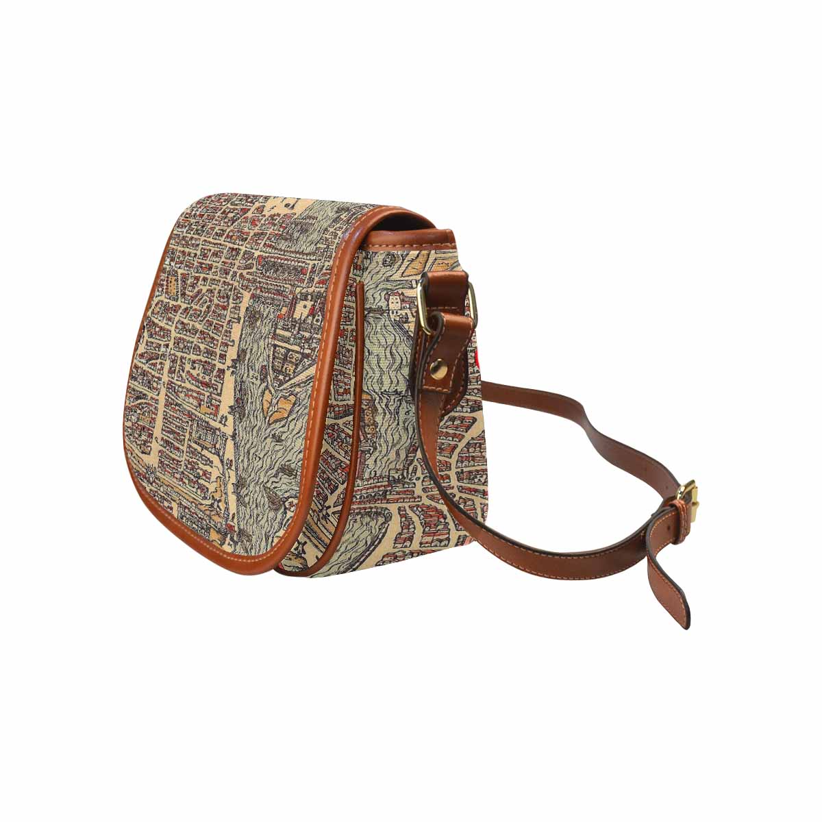 Antique Map design Handbag, saddle bag, Design 49