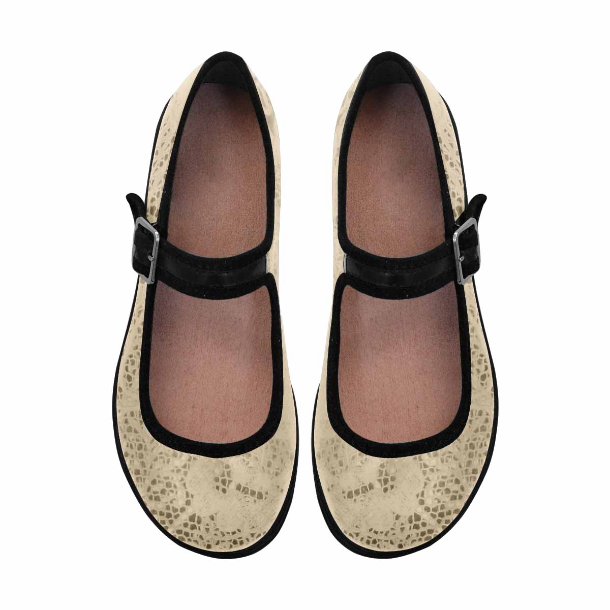 Victorian lace print, cute, vintage style women's Mary Jane shoes, design 26