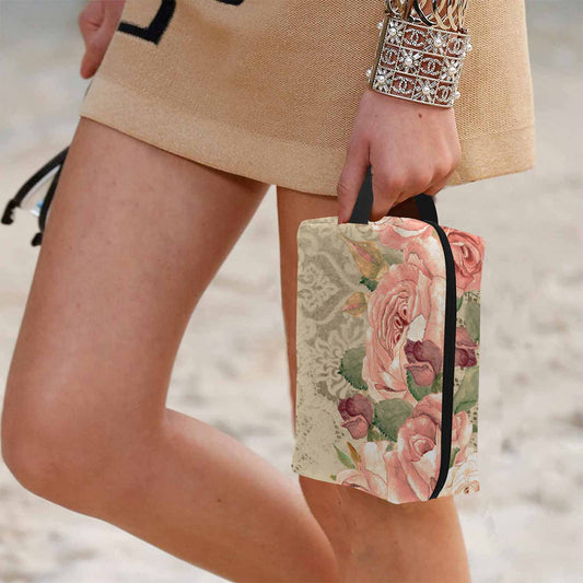 Victorian lace print toiletry comestic bag, design 25