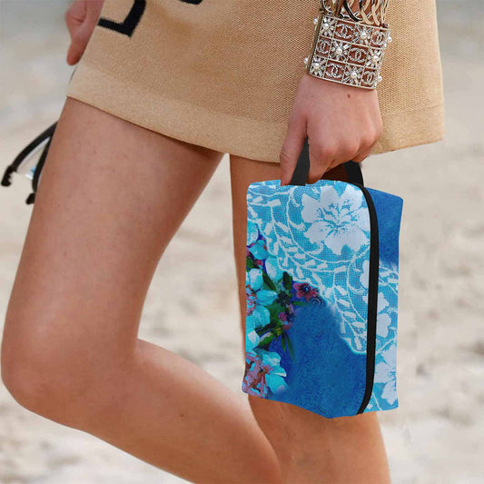 Victorian lace print toiletry comestic bag, design 49