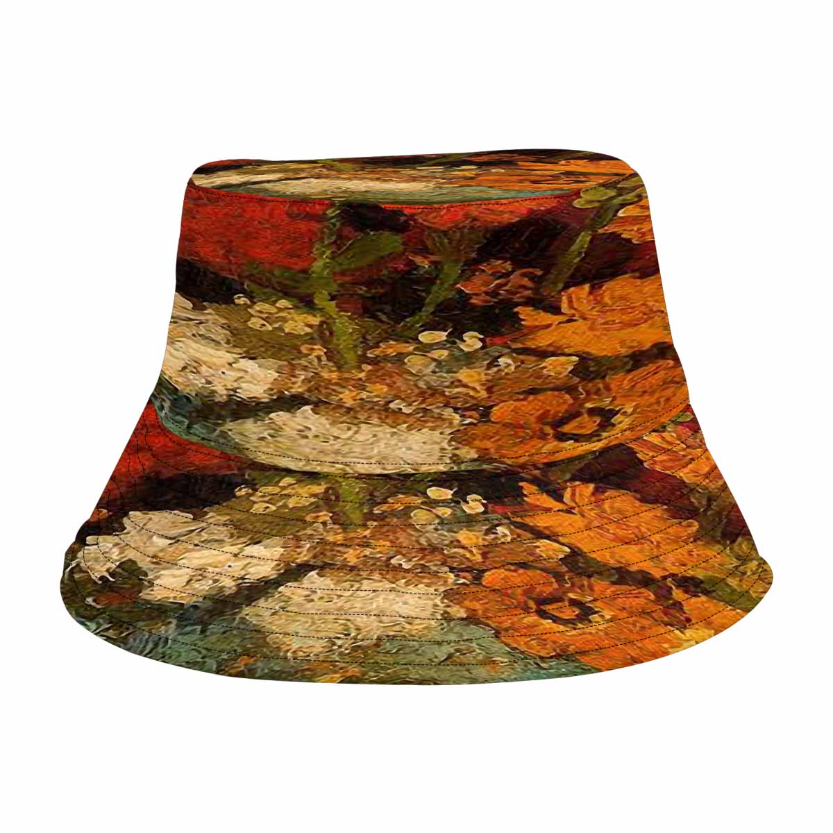 Vintage floral unisex bucket boonie Hat, outdoors hat, Design 31