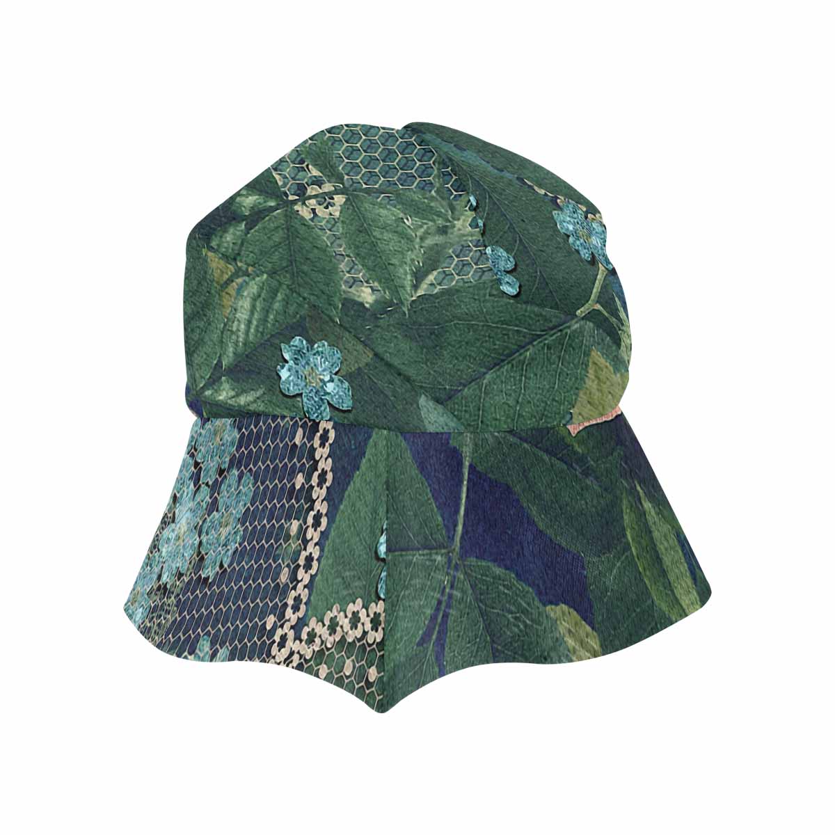 Victorian lace print, wide brim sunvisor Hat, outdoors hat, design 01