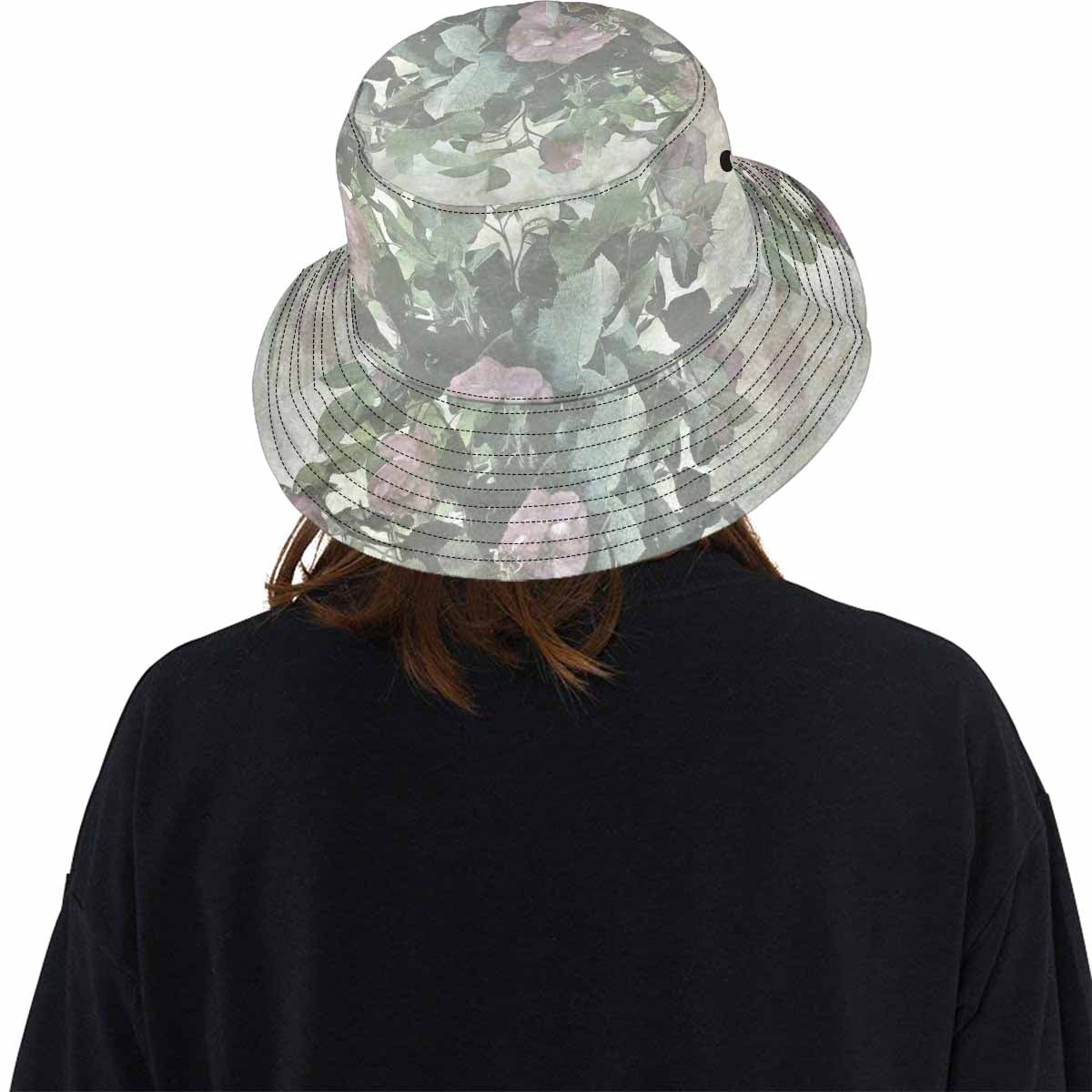Vintage floral unisex bucket boonie Hat, outdoors hat, Design 23