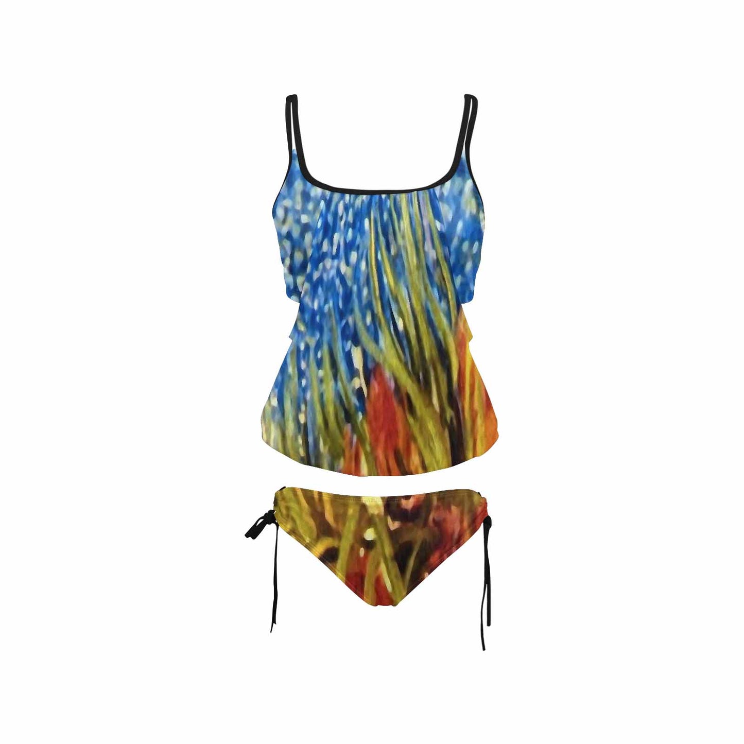 Vintage floral,cover belly tankini beach wear, swim wear, Design 42