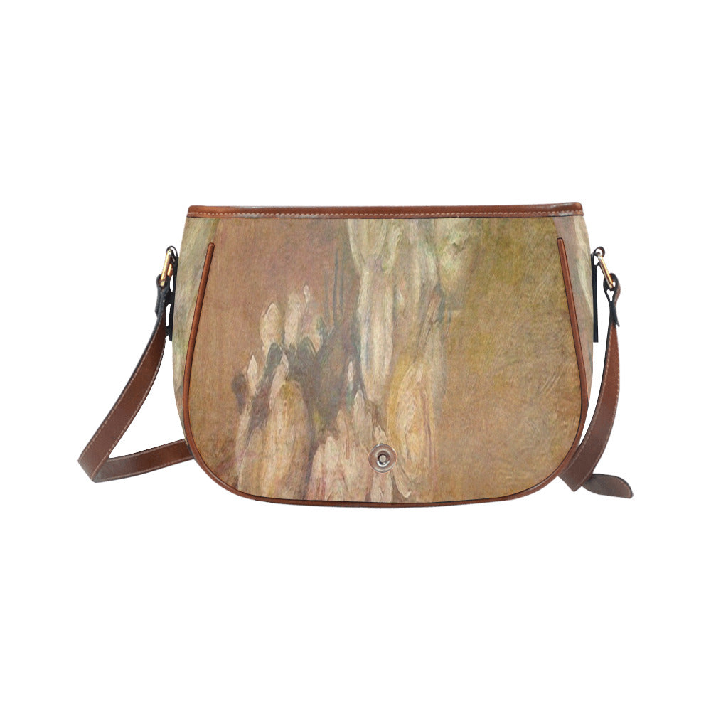 Vintage floral handbag, Design 17 Model 1695341 Saddle Bag/Large (Model 1649)