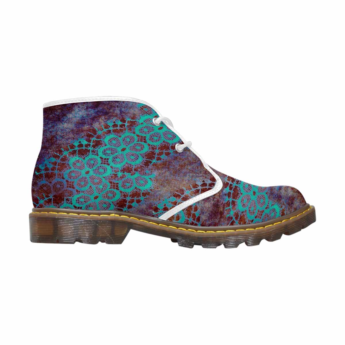 Lace Print, Cute comfy womens Chukka boots, design 37