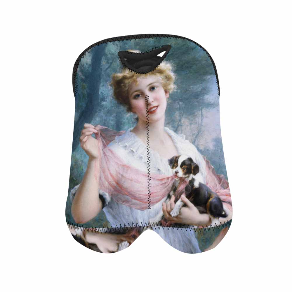 Victorian lady design 2 Bottle wine bag, The Mischievous Puppy