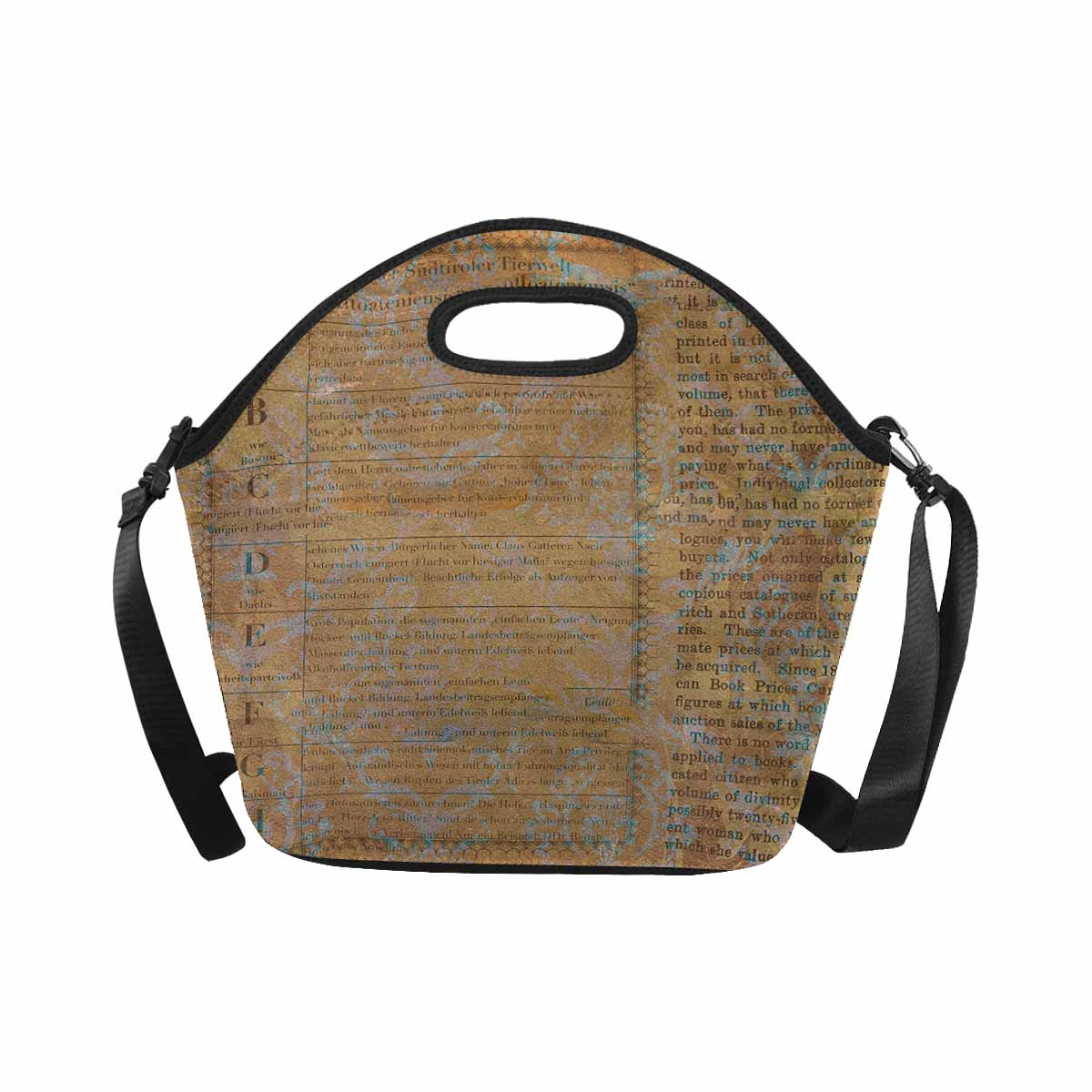 Antique general print, insulated lunch bag, design 29