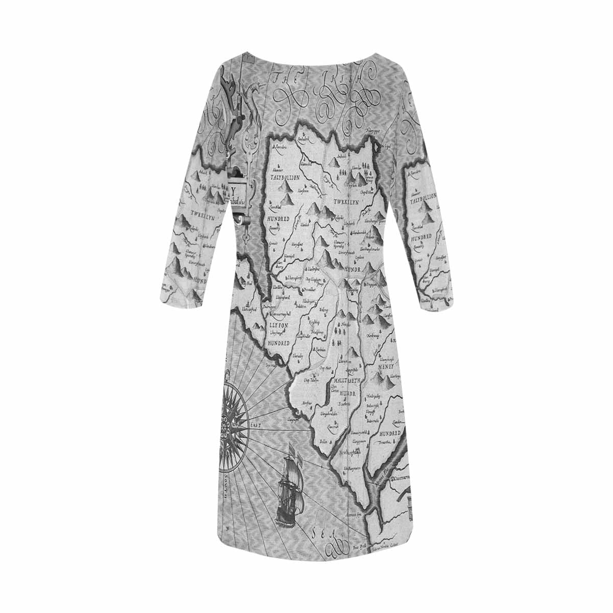 Antique Map loose dress, MODEL 29532, design 03