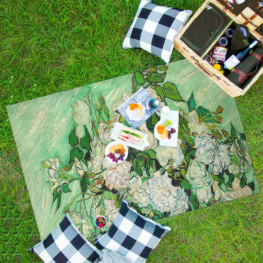 Vintage Floral waterproof picnic mat, 81 x 55in, Design 45
