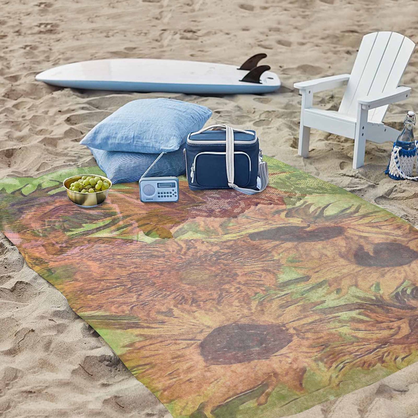Vintage Floral waterproof picnic mat, 81 x 55in, Design 48xx