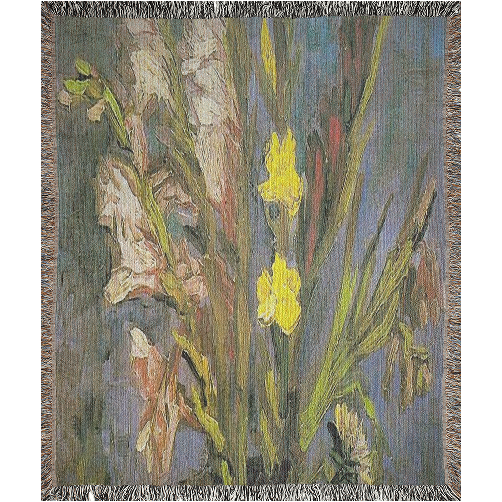 100% cotton Vintage Floral design woven blanket, 50 x 60 or 60 x 80in, Design 59