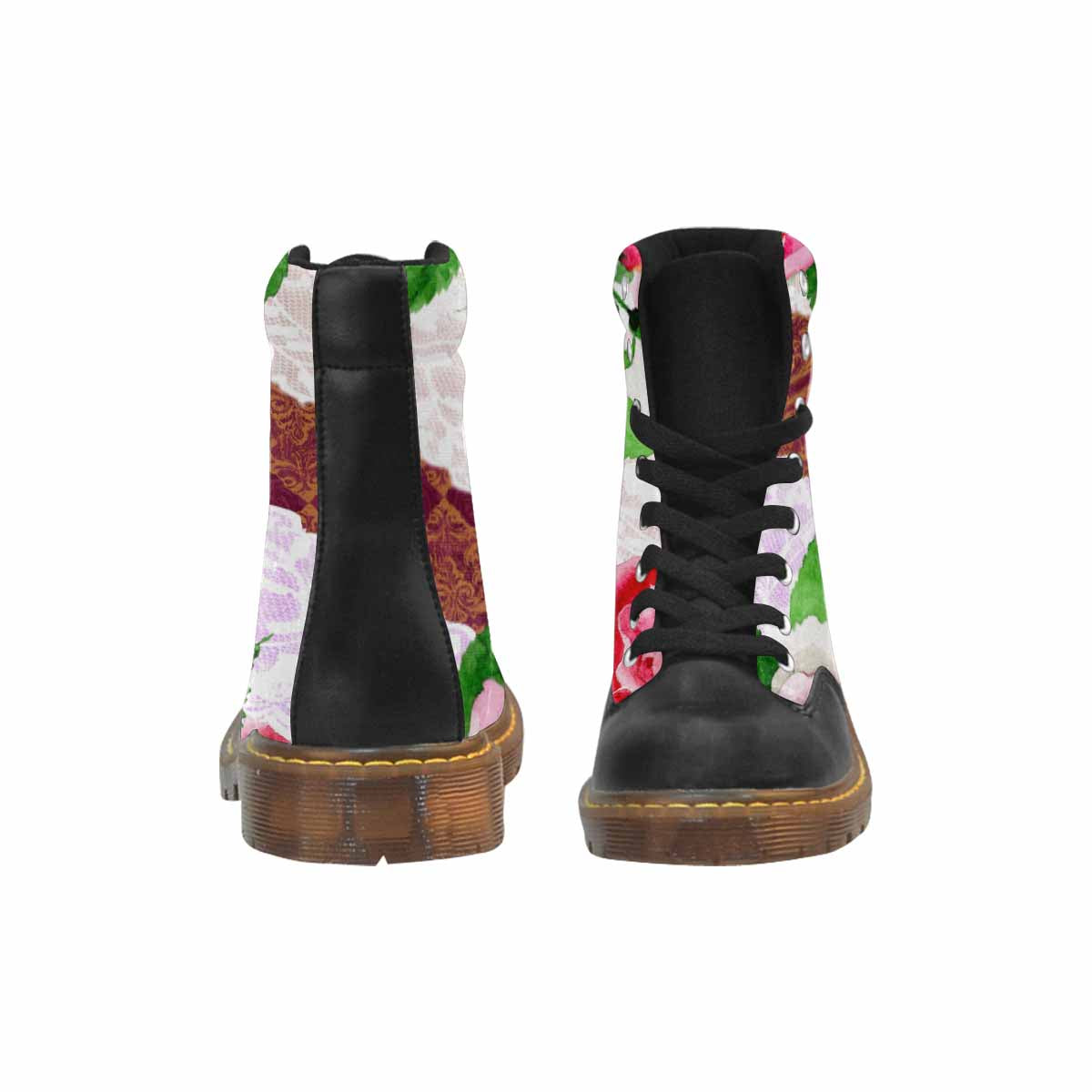 Victorian lace print, cute but tough, Winter walk about  boots, design 19