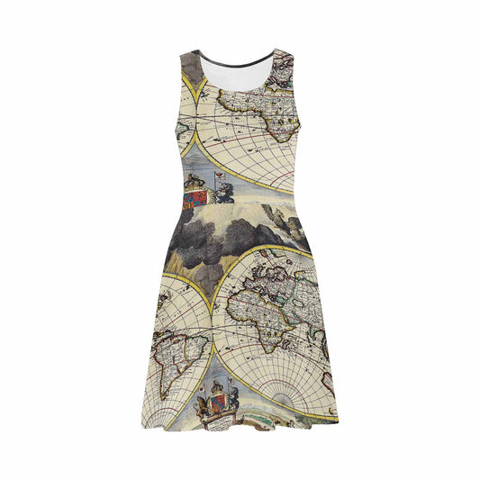 Antique Map casual summer dress, MODEL 09534, design 11