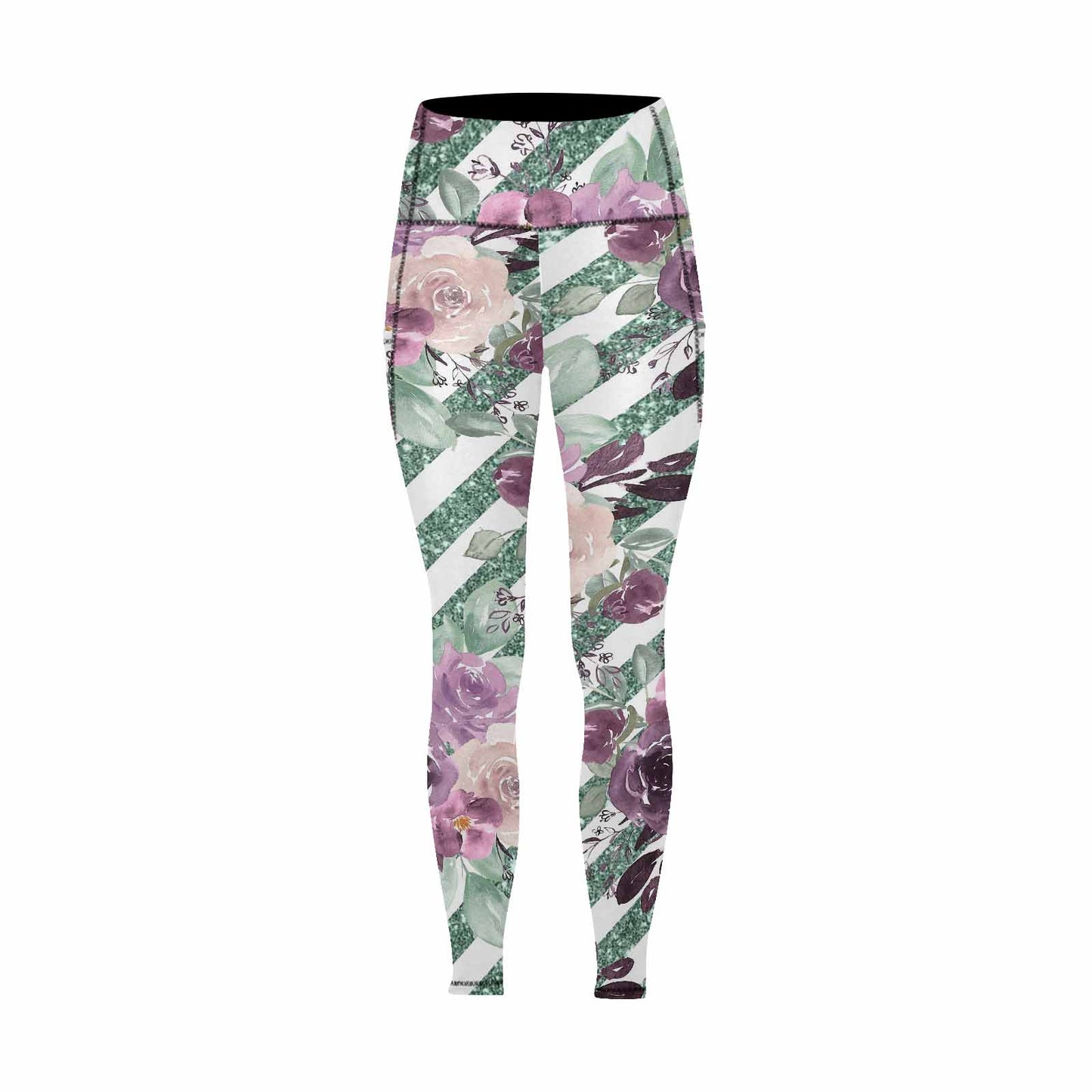 Floral 2, active wear leggings, outside surge, design 35