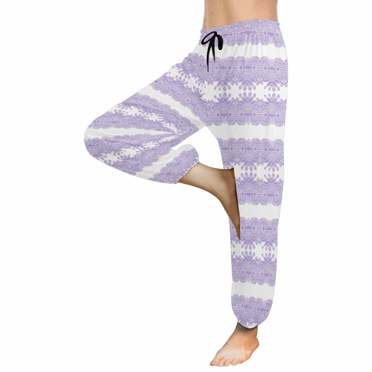 Victorian lace print Haram pants, loose comfy pants design 07