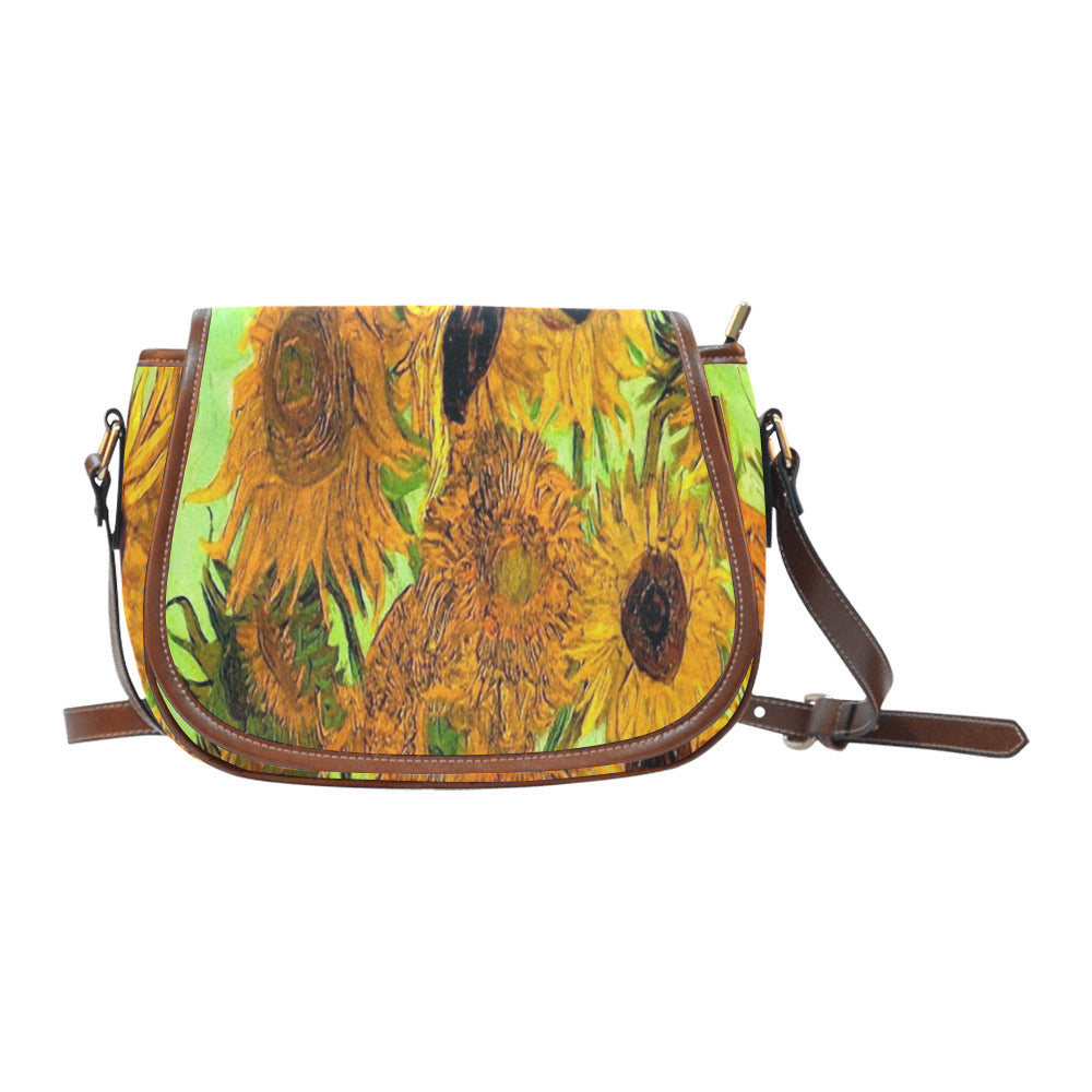 Vintage floral handbag, Design 48 Model 1695341 Saddle Bag/Large (Model 1649)