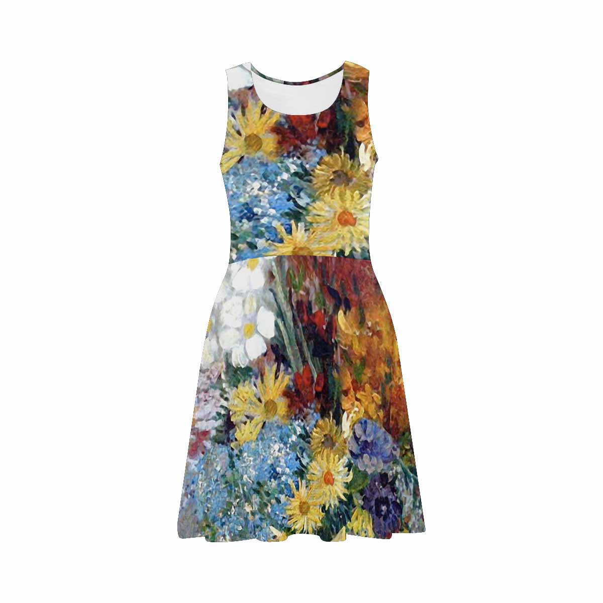 Vintage floral short summer flare dress,  XS to 3XL plus size, model D09534 Design 41
