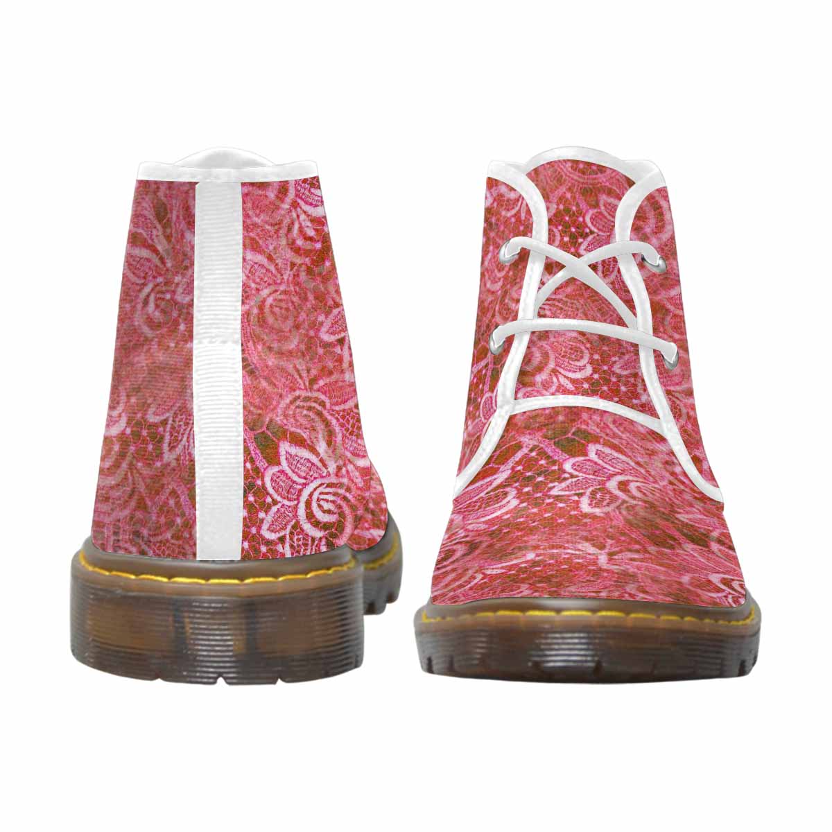 Lace Print, Cute comfy womens Chukka boots, design 33