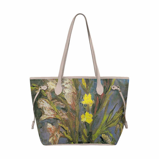 Vintage Floral Handbag, Classic Handbag, Mod 1695361 Design 59 BEIGE/TAN TRIM