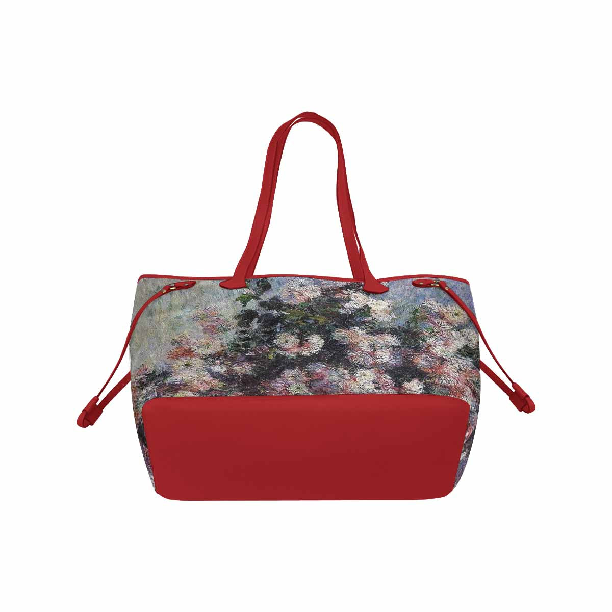 Vintage Floral Handbag, Classic Handbag, Mod 1695361 Design 44, RED TRIM