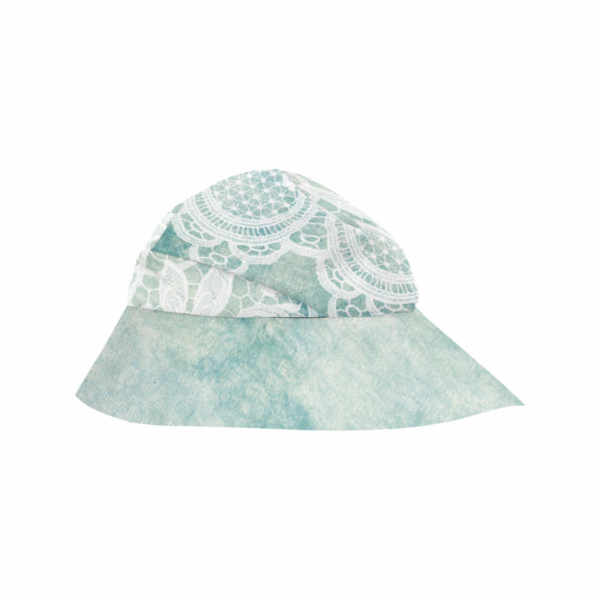 Victorian lace print, wide brim sunvisor Hat, outdoors hat, design 41