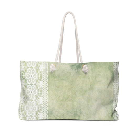 Victorian lace print weekender bag, large, design 42