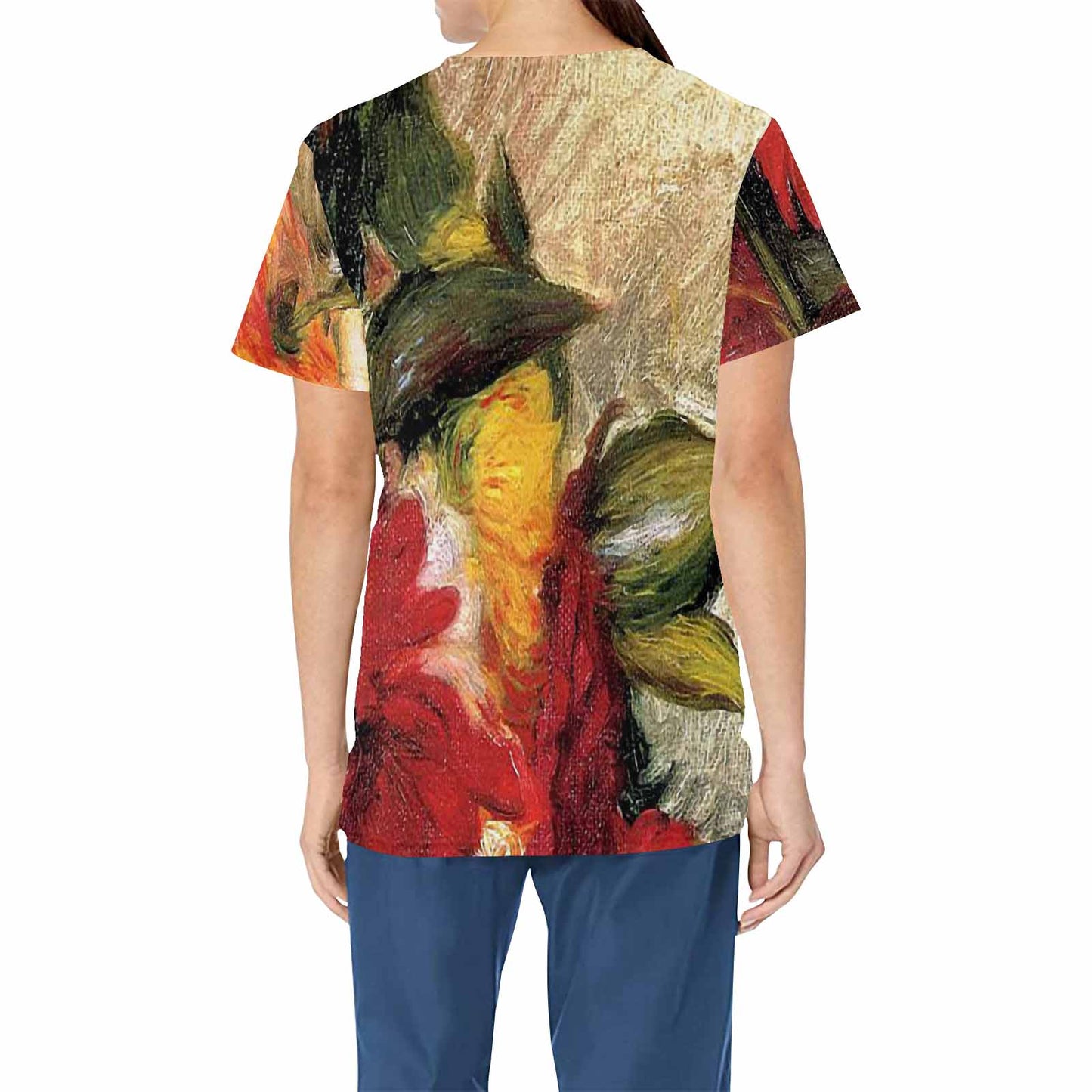 Vintage Floral professional scrubs, nurses scrub, unisex, Design 25