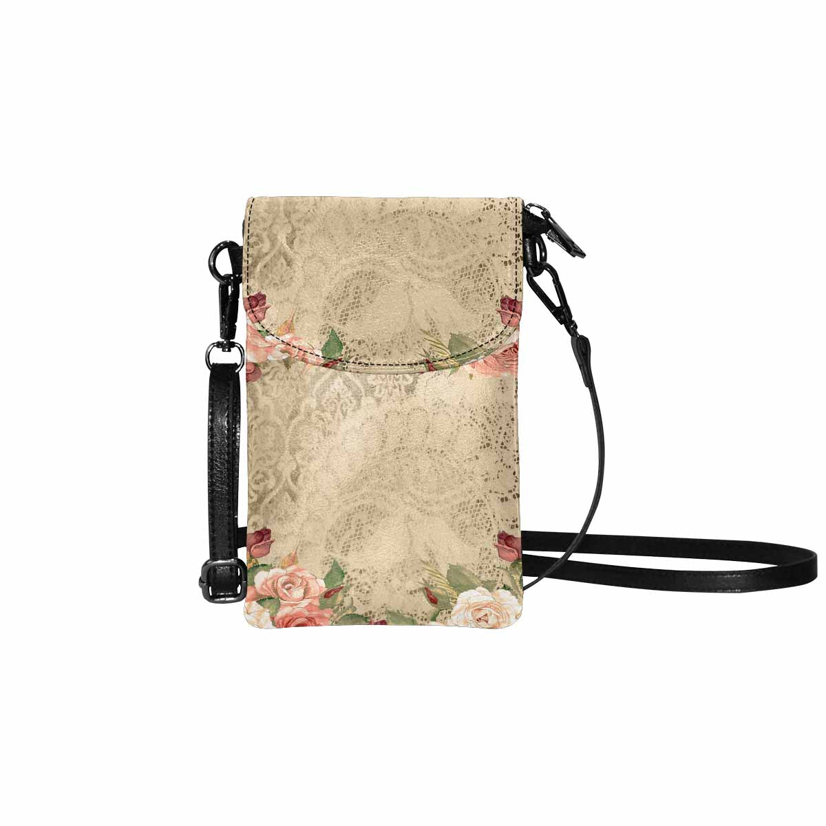 Victorian lace print cell phone purse, mobile purse, Design 25