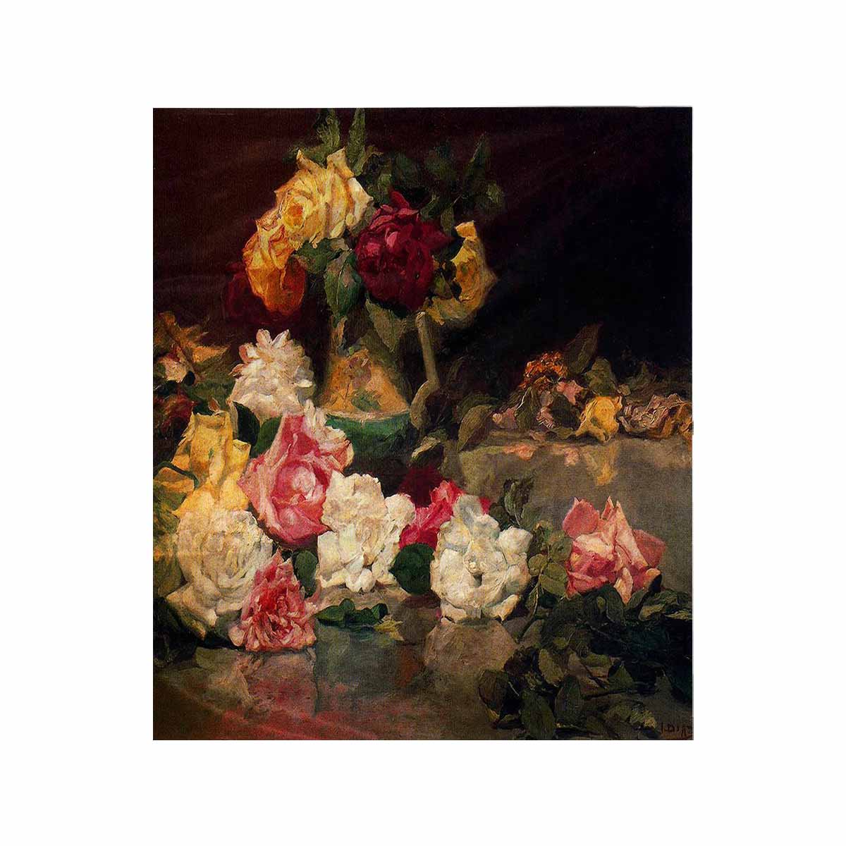 Vintage floral TAPESTRY, MEDIUM 51 in X 60 in, Design 37 C26