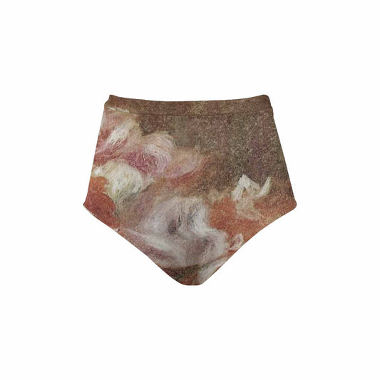 Vintage floral High waist bikini bottom, Design 15