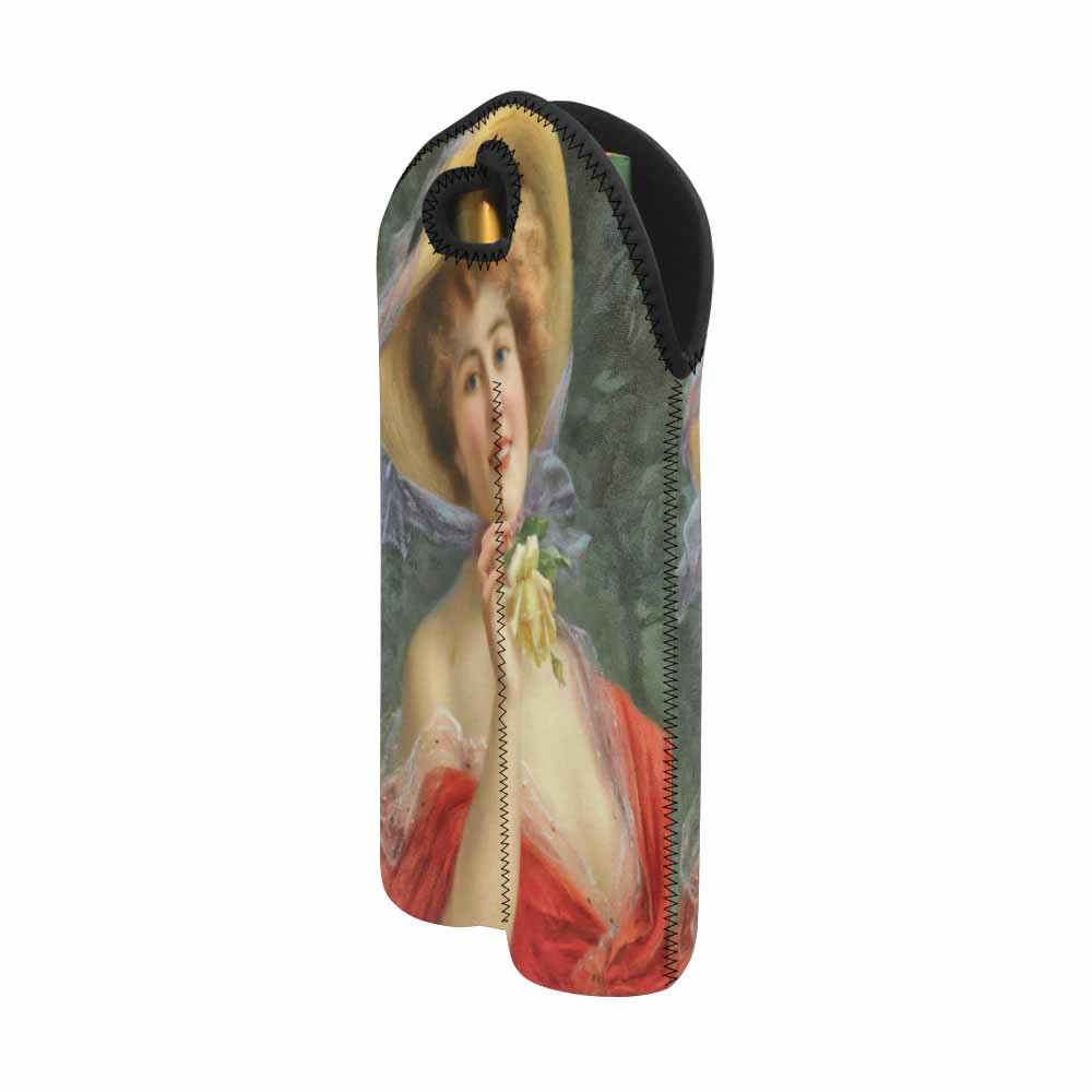 Victorian lady design 2 Bottle wine bag, Young Girl with a Rose