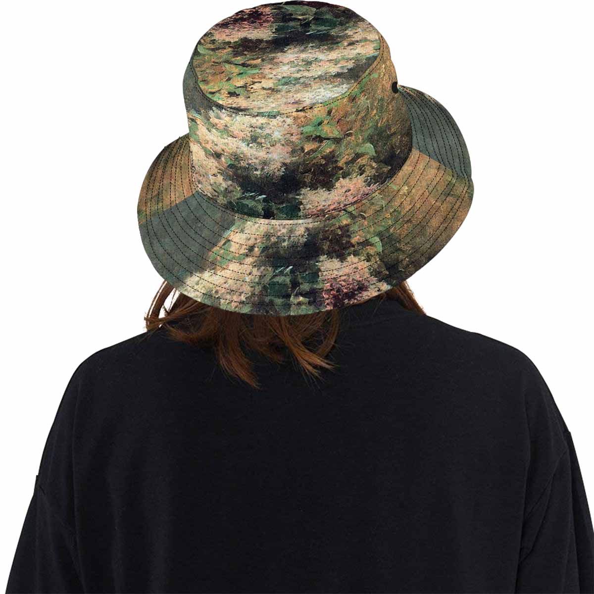 Vintage floral unisex bucket boonie Hat, outdoors hat, Design 34