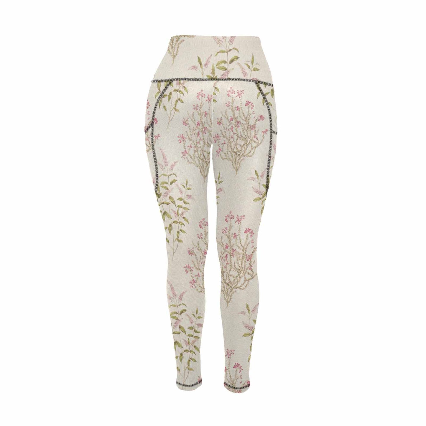 Floral 2, active wear leggings, outside surge, design 23