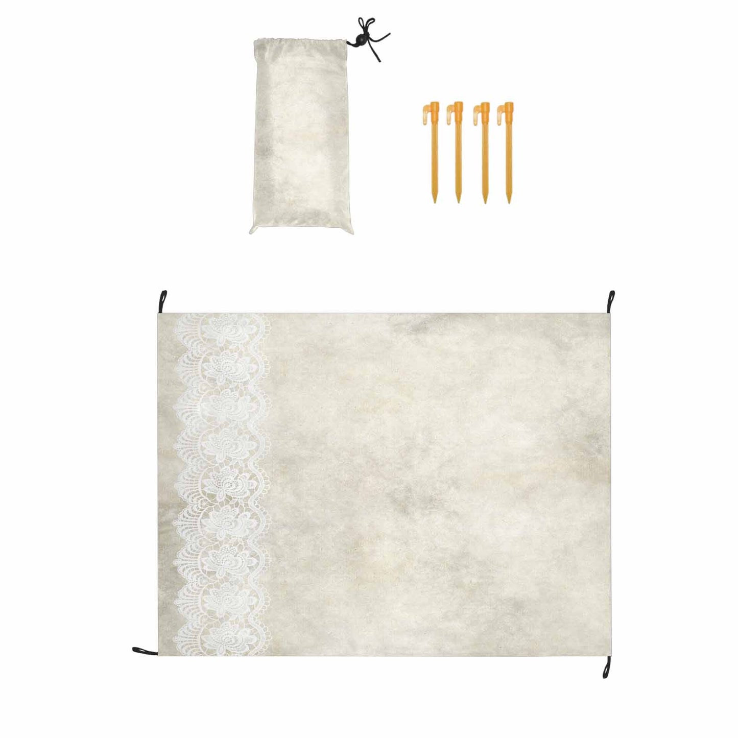 Victorian lace print waterproof picnic mat, 69 x 55in, design 27