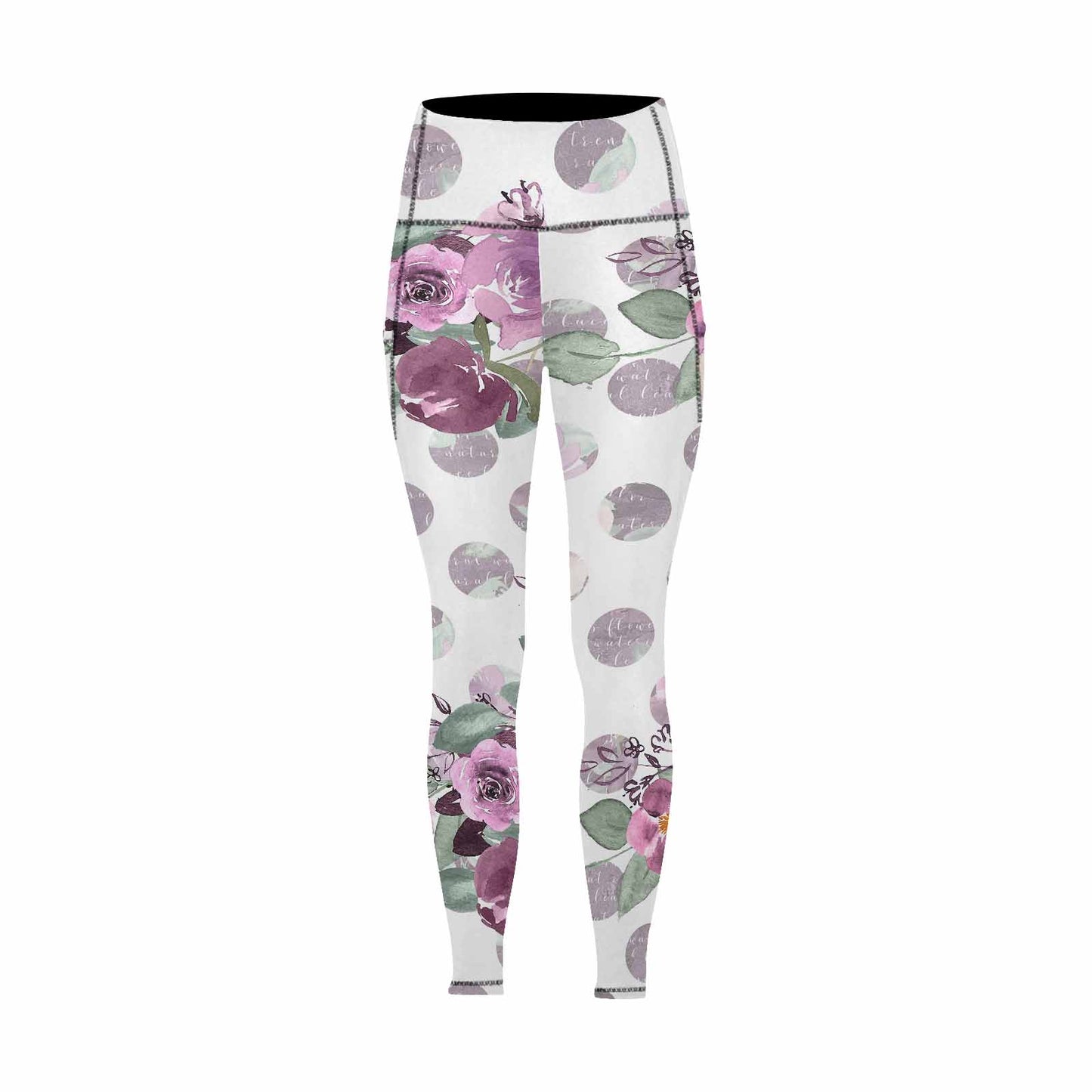 Floral 2, active wear leggings, outside surge, design 52