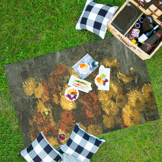 Vintage Floral waterproof picnic mat, 81 x 55in, Design 28