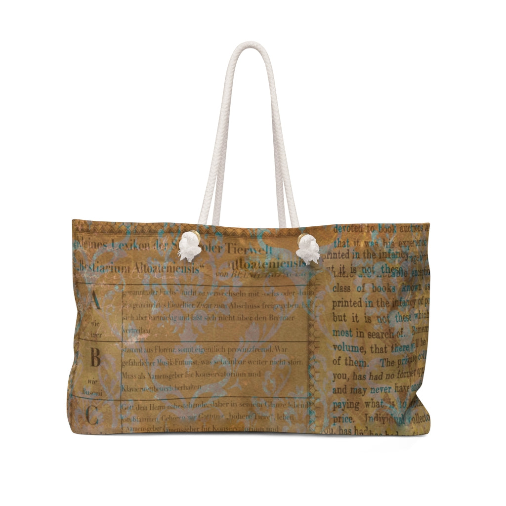 Antique General print weekender bag, casual tote, design 29