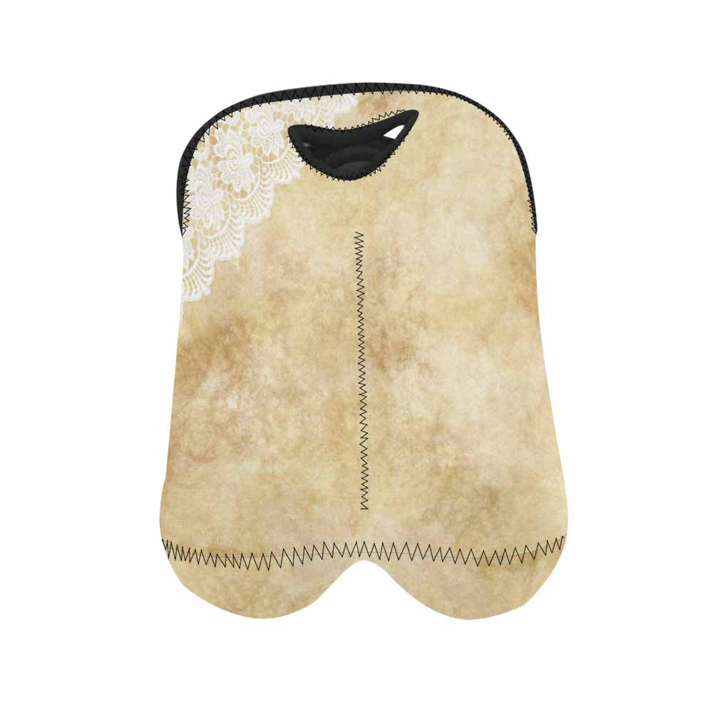 2 Bottle Victorian lace print wine bag, Design 29