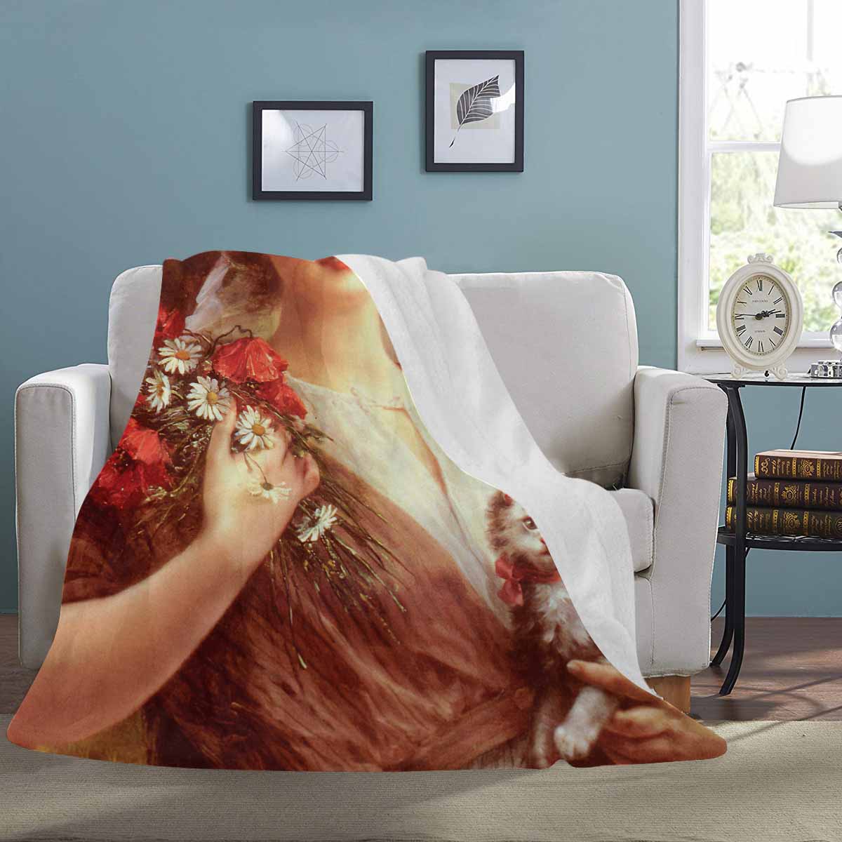 Victorian Lady Design BLANKET, LARGE 60 in x 80 in, COUNTRY SUMMER