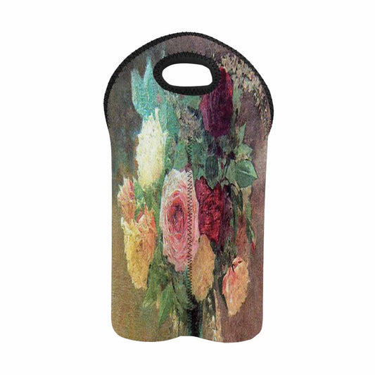 Vintage floral 2 bottle wine bag, Design 29