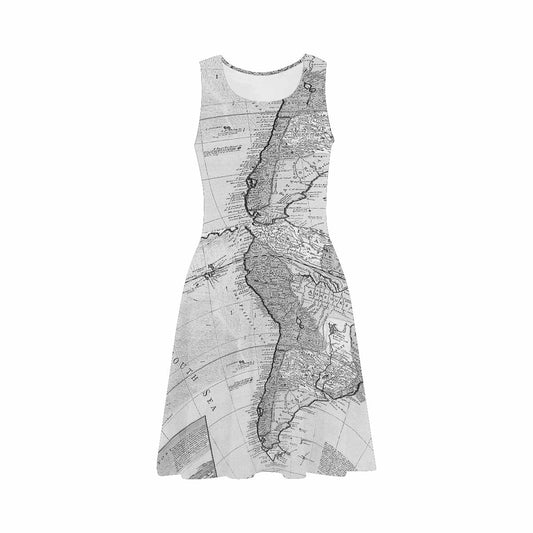 Antique Map casual summer dress, MODEL 09534, design 32
